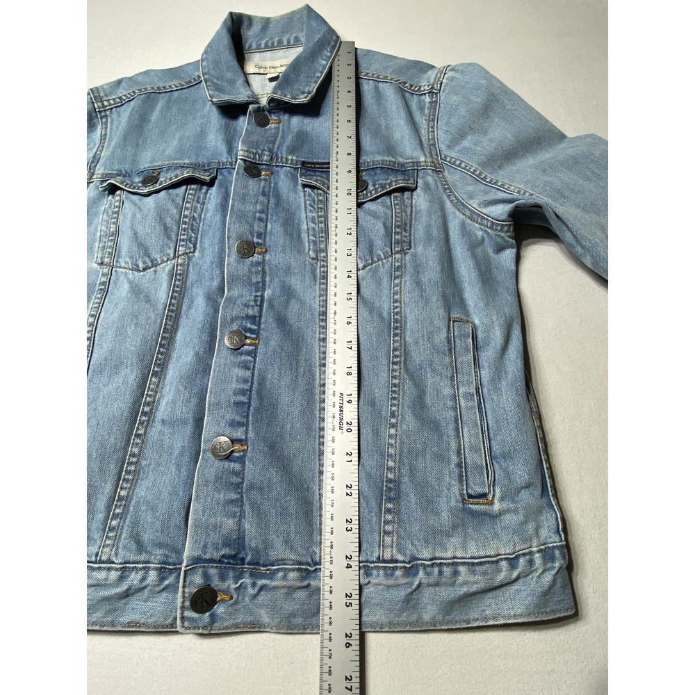 Calvin Klein Jeans‎ Men's L Light Wash Denim Trucker Jacket Cotton CK - Picture 4 of 11